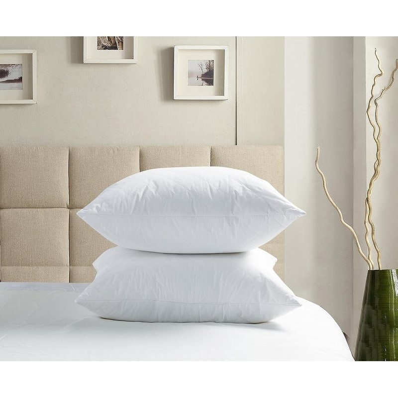 Porch & Den Palatial White Quilted Bedding Pillow Insert (Set of 2)