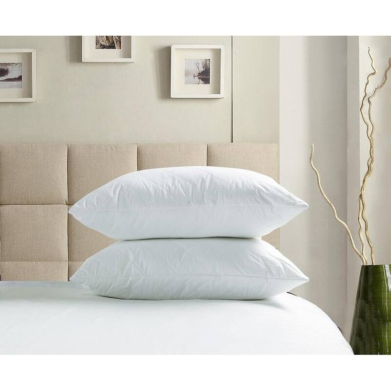 Porch & Den Palatial White Quilted Bedding Pillow Insert (Set of 2)