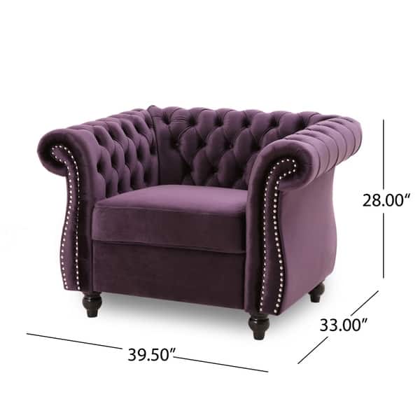 dimension image slide 2 of 4, Westminster Chesterfield Club Chair by Christopher Knight Home