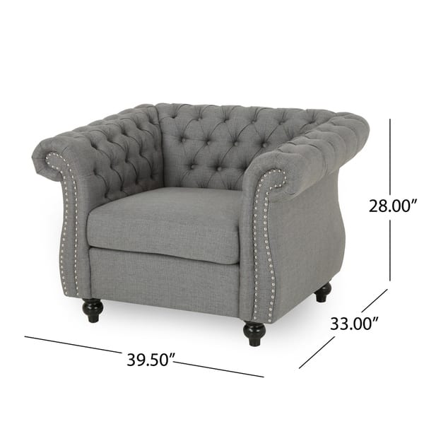 dimension image slide 0 of 4, Westminster Chesterfield Club Chair by Christopher Knight Home