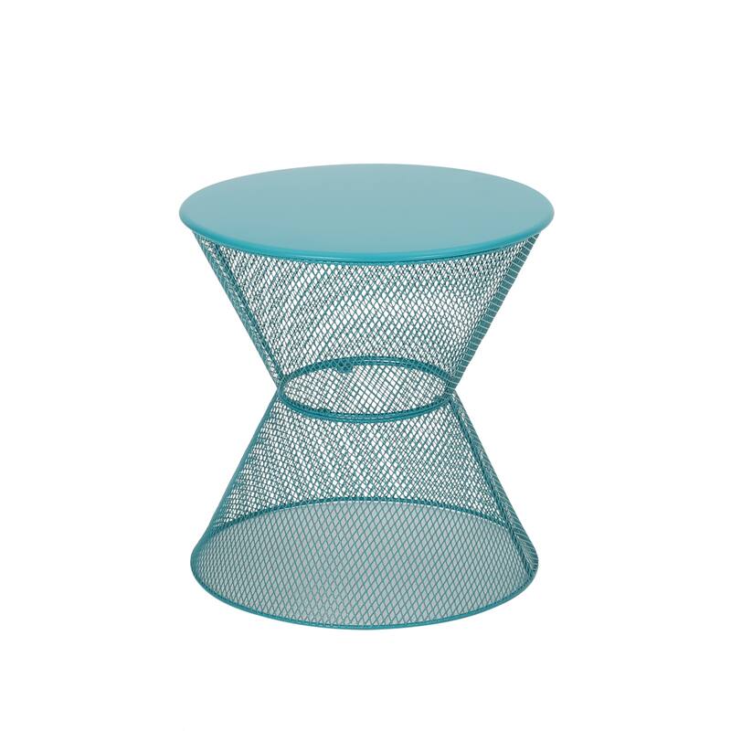 Nevada Modern Outdoor Side Table by Christopher Knight Home - Matte Teal