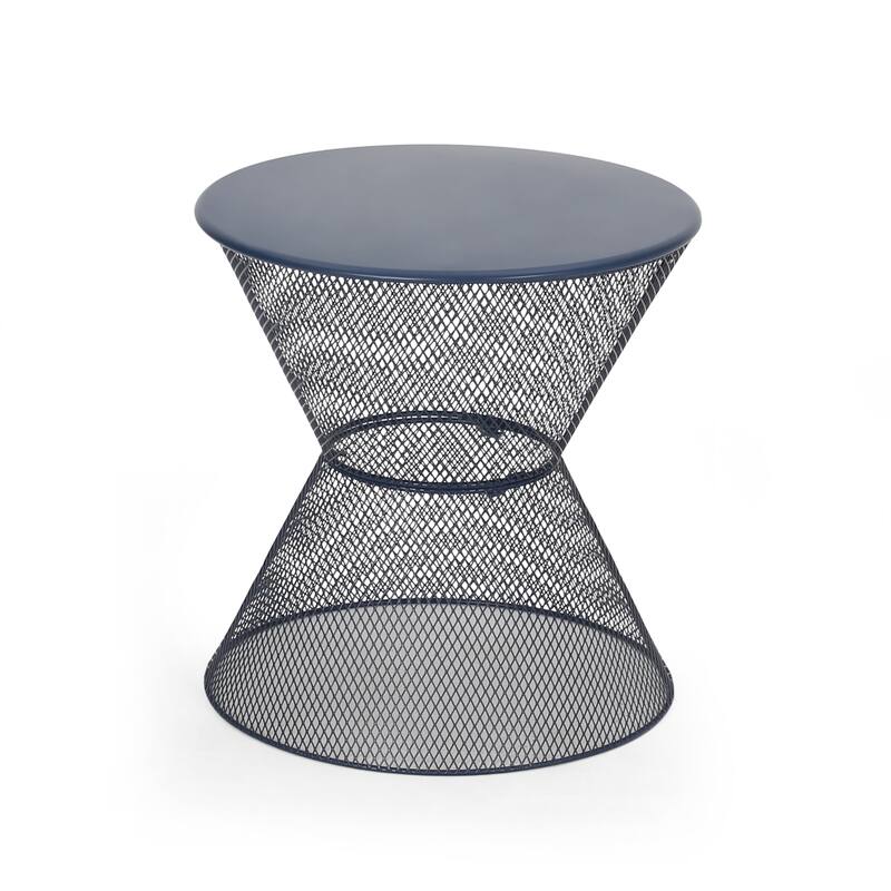 Nevada Modern Outdoor Side Table by Christopher Knight Home - Matte Navy Blue