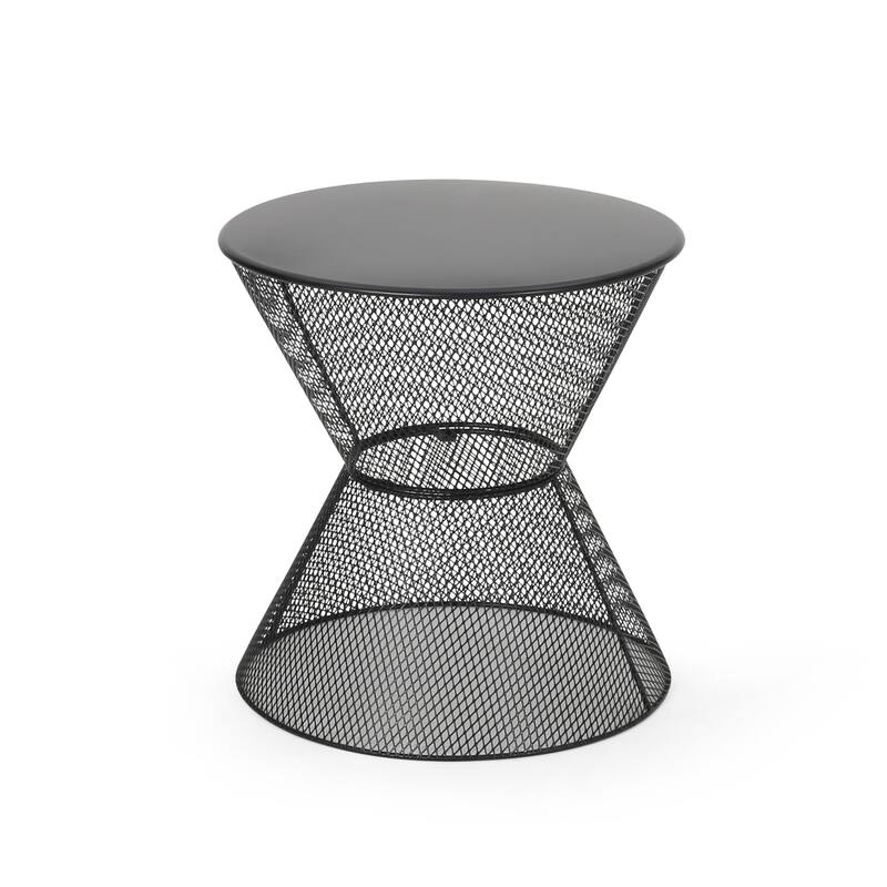 Nevada Modern Outdoor Side Table by Christopher Knight Home - Matte Black