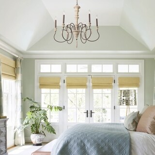 The Gray Barn Stable View 6-light Shabby Chic French Country Wooden Chandelier Lighting - Chandeliers For Bedrooms by Overstock.com