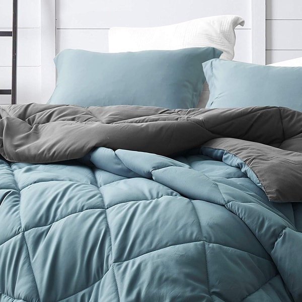 gray blue duvet