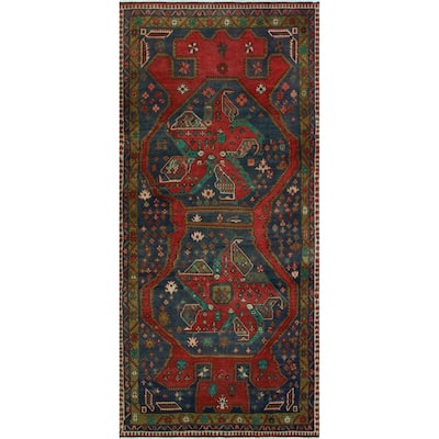Noori Rug Vintage Distressed Hoyt Red/Purple Runner - 4'6" x 9'8"