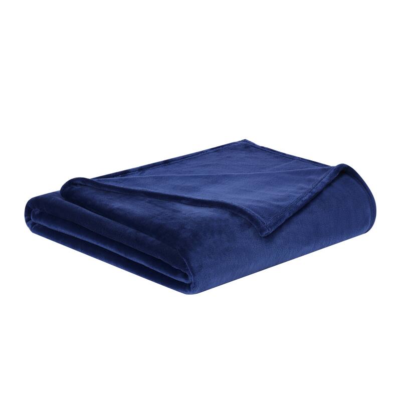 Silver Orchid Bleibtreu Soft Velvet Plush Blanket - King - Navy