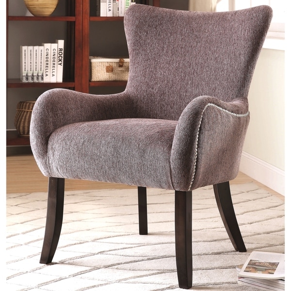 Shop Casual Grey Chenille Upholstered Living Room Accent ...