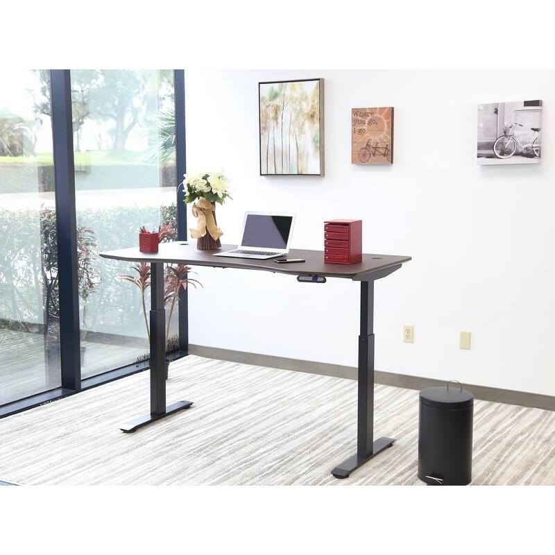 Motionwise 60 in. Managers Series Height Adjustable Desk - Walnut