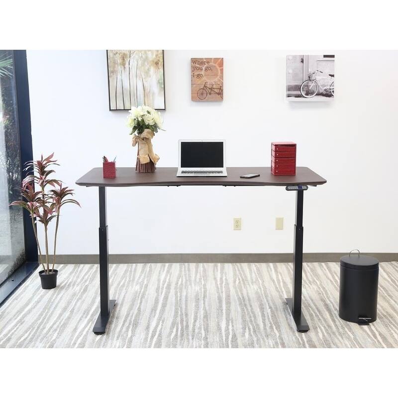 Motionwise 60 in. Managers Series Height Adjustable Desk - Walnut