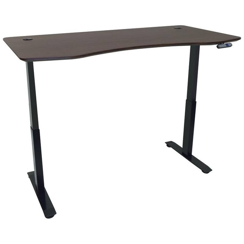 Motionwise 60 in. Managers Series Height Adjustable Desk - Walnut - Brown