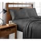 Brielle Home 100-percent Organic Cotton Heather Printed Sheet Set - Charcoal - King