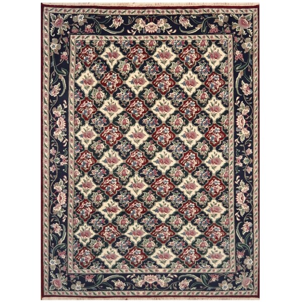 Handmade One-of-a-Kind William Morris Wool Rug (India) - 9' x 12'