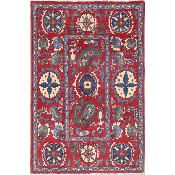 Kazak Oriental Hand Knotted Wool Pakistani Area Rug - 5'1" x 3'4"