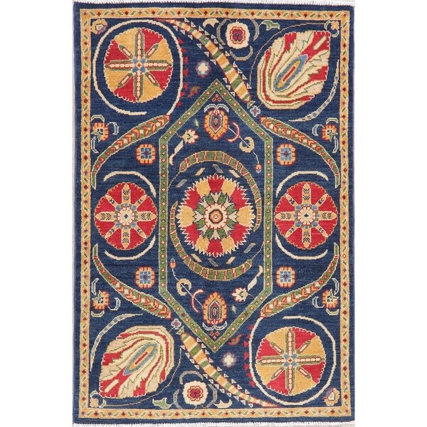 Kazak Oriental Hand Knotted Wool Pakistani Area Rug - 5'3" x 3'7"