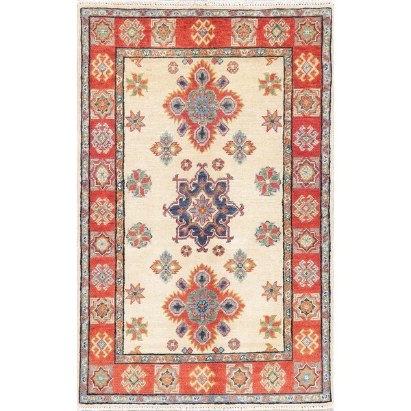 Kazak Oriental Hand Knotted Wool Pakistani Area Rug - 4'4" x 2'9"