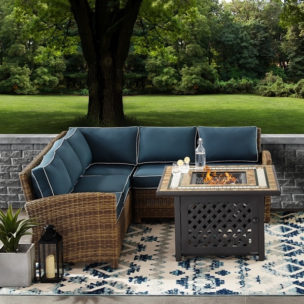 navy outdoor seating