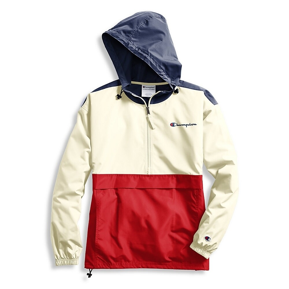 champion windbreaker womens red