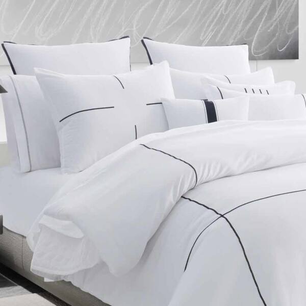 Shop Vera Wang Zig Zag White Cotton Comforter Set On Sale Free
