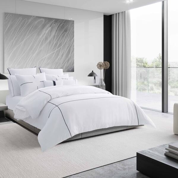 Shop Vera Wang Zig Zag White Cotton Comforter Set On Sale Free