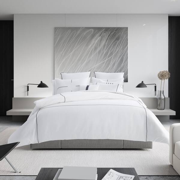 Shop Vera Wang Zig Zag White Cotton Comforter Set On Sale Free