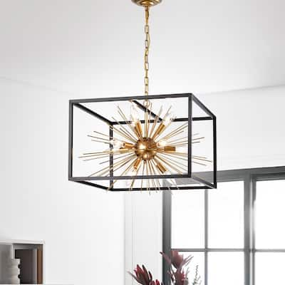 Dharde Matte Black/Bronze 11-light Chandelier