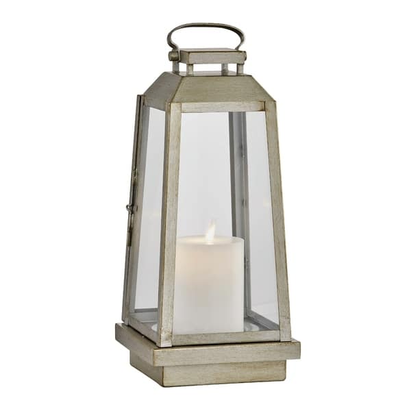 Edgewater 1light Champagne Silver Outdoor LED Table Lantern