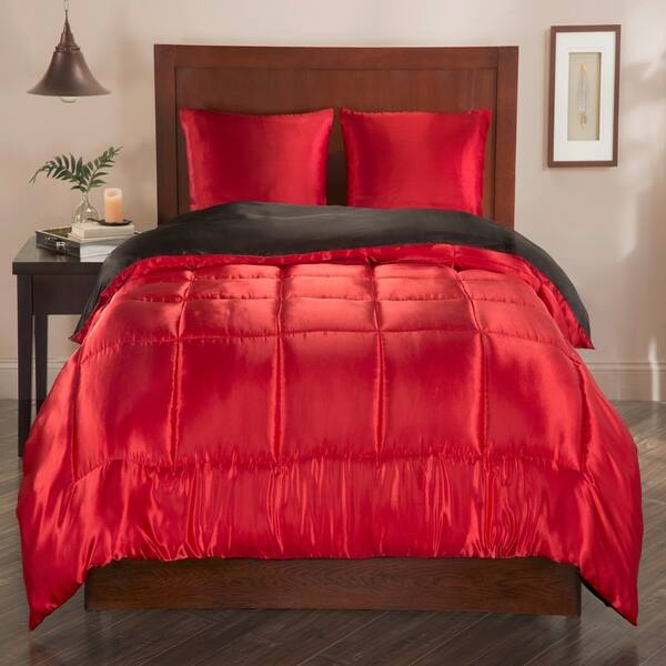 Shop Luxury Satin Reversible Comforter Set On Sale Free