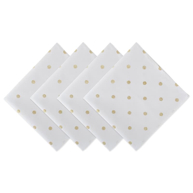 DII Polka Dot Napkin (Set of 4) - Metallic Gold Dots
