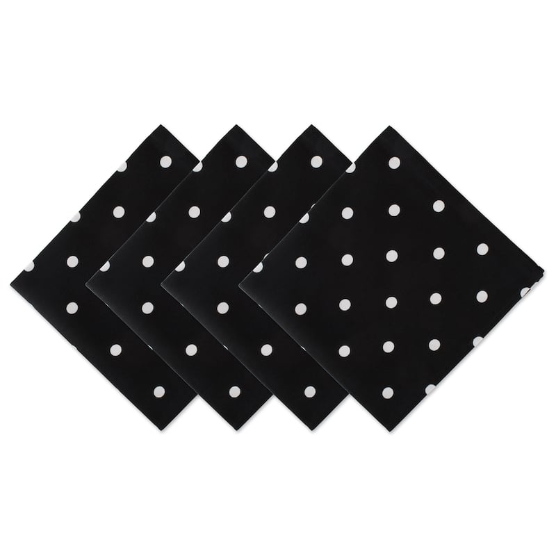 DII Polka Dot Napkin (Set of 4) - Black Base White Dots