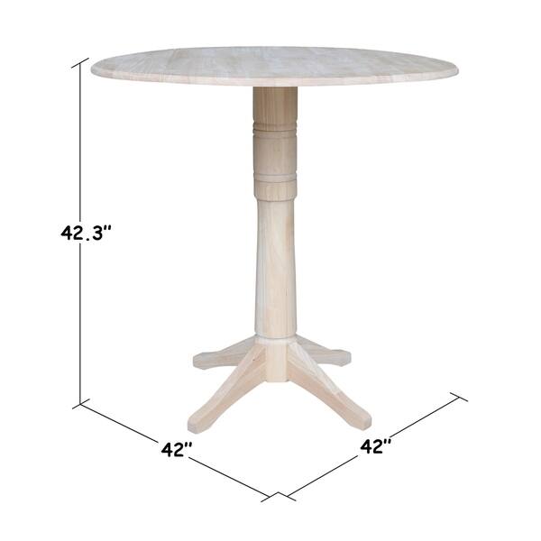42" Round Pedestal Bar Height Table with Two San Remo Stools Unfinished Bed Bath & Beyond