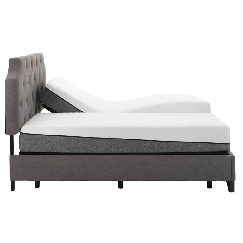 Sleep Zone Huntington 10-inch Memory Foam Mattress and Z100 Adjustable Bed Set - Split King