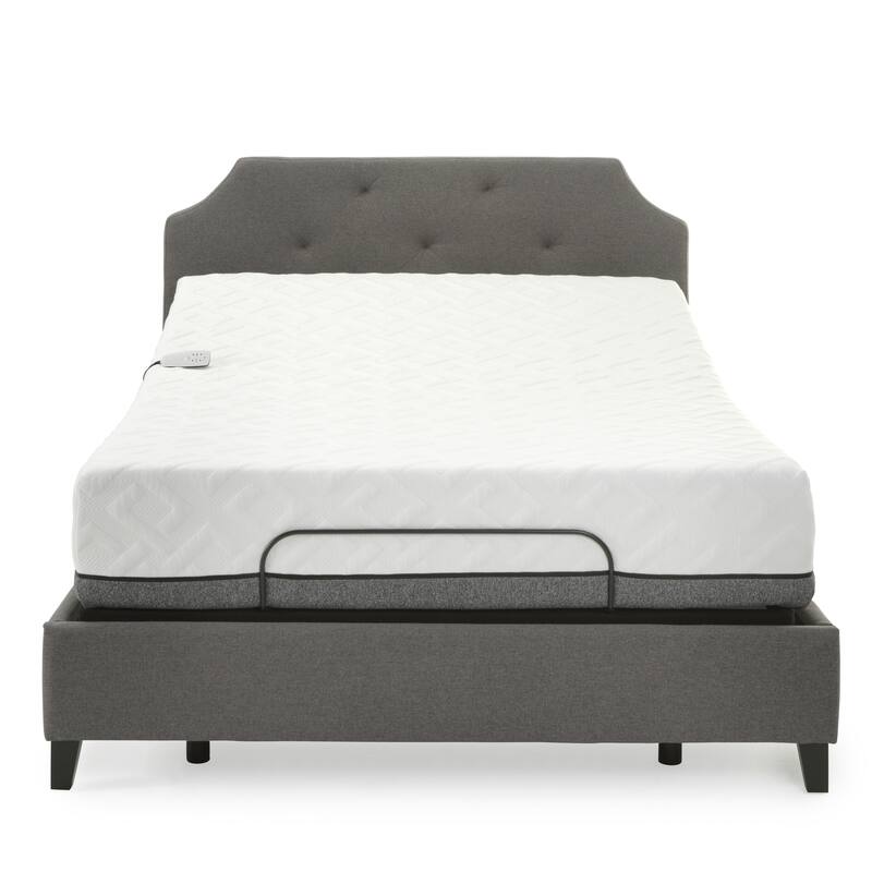 Sleep Zone Pacifica 12-inch Memory Foam Mattress and Z100 Adjustable Bed Set - Queen
