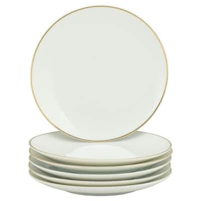 10 Strawberry Street Coupe Gold Line Salad Plate, Set of 6