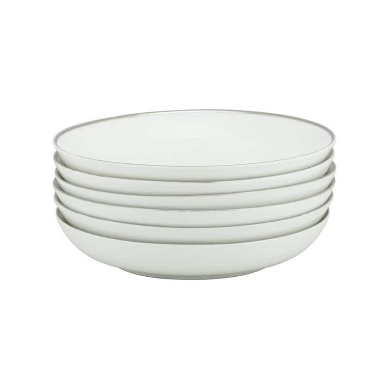 10 Strawberry Street Coupe Silver Line Soup Plate, Set of 6