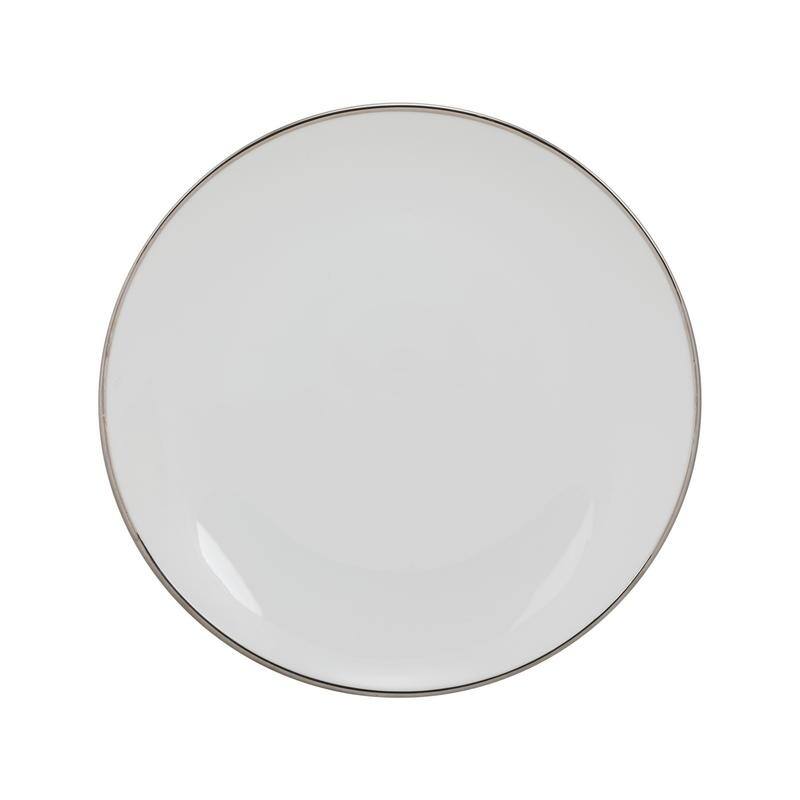 10 Strawberry Street Coupe Silver Line Salad Plate, Set of 6