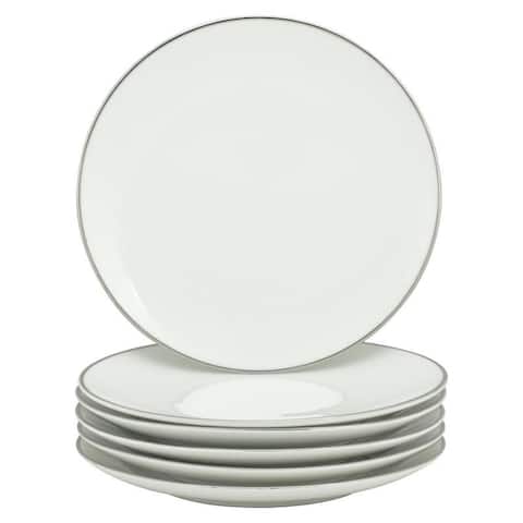 10 Strawberry Street Coupe Silver Line Salad Plate, Set of 6