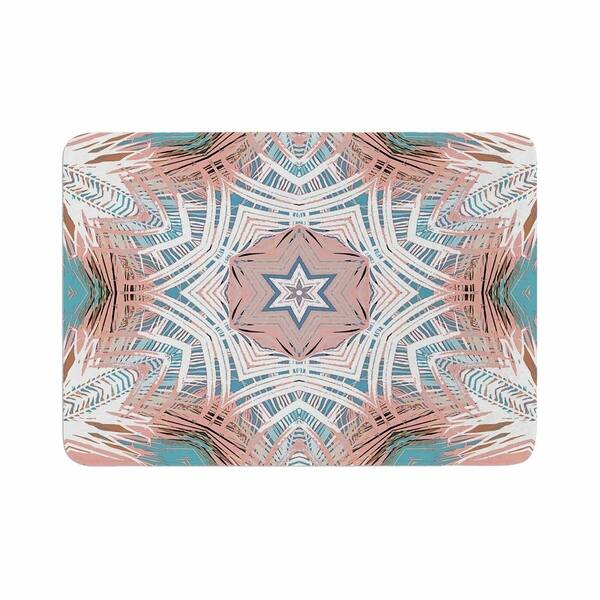 Shop Alison Coxon Tribe Coral And Teal Memory Foam Bath Mat