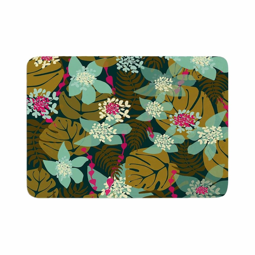 Amy Reber "Green Tropical" Memory Foam Bath Mat