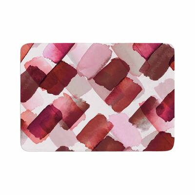 Ebi Emporium "Strokes Of Genius 7, Red" Memory Foam Bath Mat