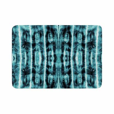 Nina May "Teal Vertical Shibori" Memory Foam Bath Mat