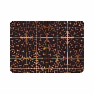 PIA SCHNEIDER "COPPER GOLD BLACK BEAN PATTERN" Memory Foam Bath Mat