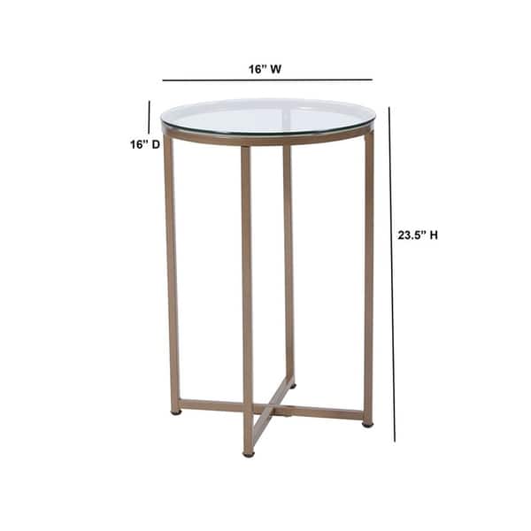 Flash Furniture Greenwich Collection Glass End Table with Matte Gold ...