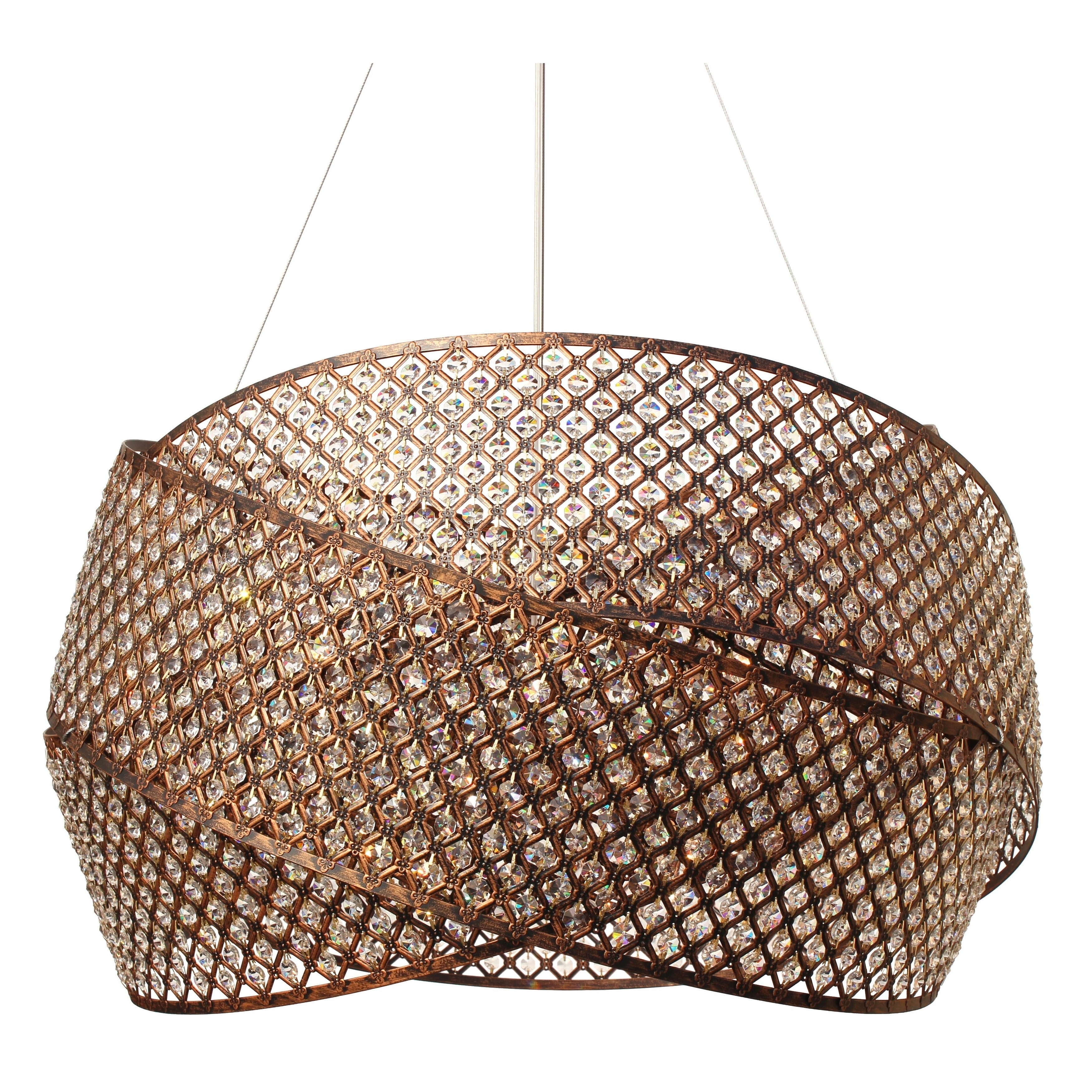 Miami Beach 3-Ring Crystal Chandelier, Oil Rubbed Bronze Finish - Chandeliers For Bedrooms by Overstock.com