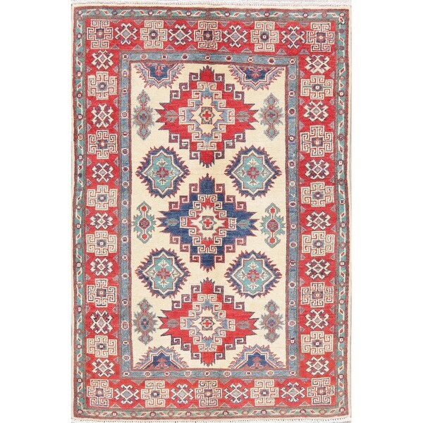 Kazak Oriental Hand Knotted Wool Pakistani Area Rug - 4'11" x 3'4"