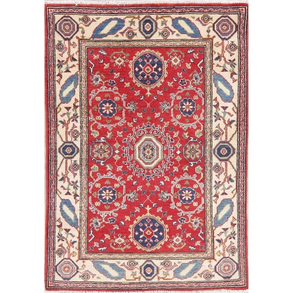 Kazak Oriental Hand Knotted Wool Pakistani Area Rug - 5'2" x 3'5"
