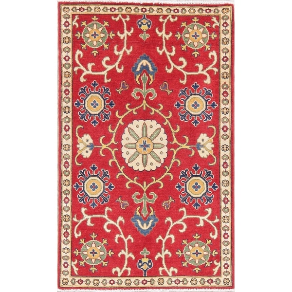 Kazak Oriental Hand Knotted Wool Pakistani Area Rug - 4'11" x 3'1"