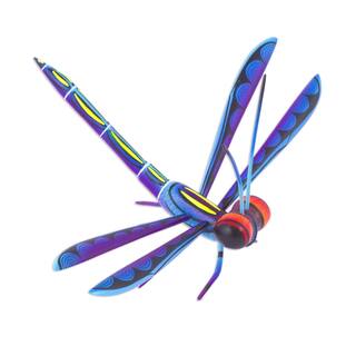 Handmade Sweet Freedom In Blue Wood Alebrije Sculpture (Mexico) - 6.25" D