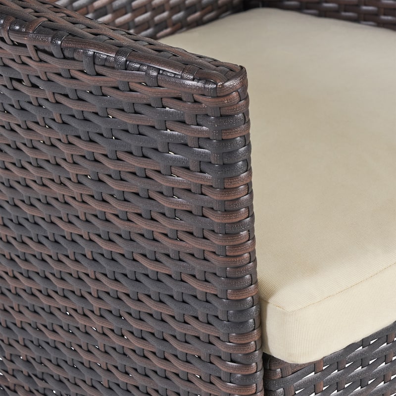 Flamingo Outdoor 8 Seater Wood and Wicker Dining Set by Christopher Knight Home