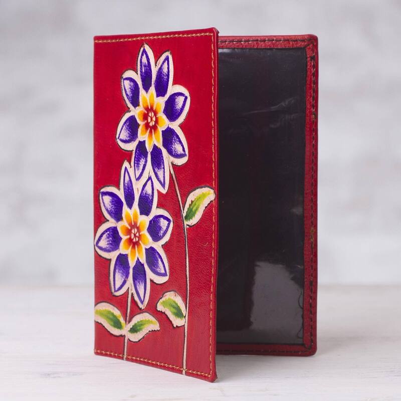 Handmade Lovely Traveler Leather Passport Cover (Peru)